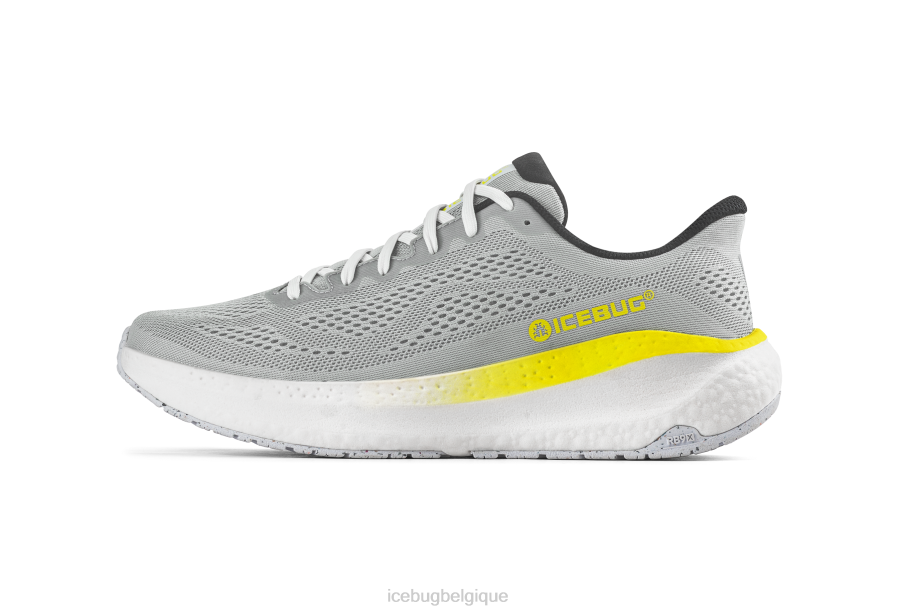 chaussure Icebug aura rb9x en cours d'exécution gris clair/citron vert Hommes R064J59