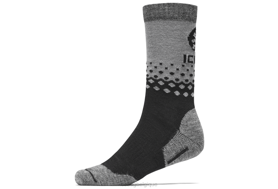 accessoire Icebug chaussette chaude en laine gris noir unisexe R064J104