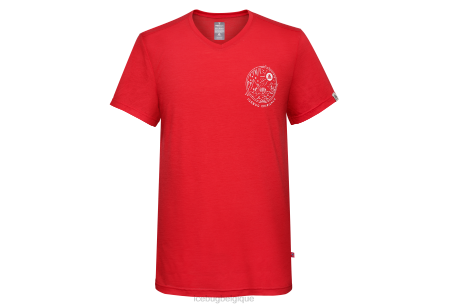 vêtements Icebug chemise mérinos ix taille haute rouge unisexe R064J111